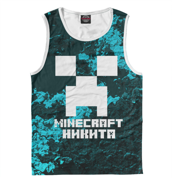 Майка для мальчика с изображением Никита-Minecraft цвета Белый