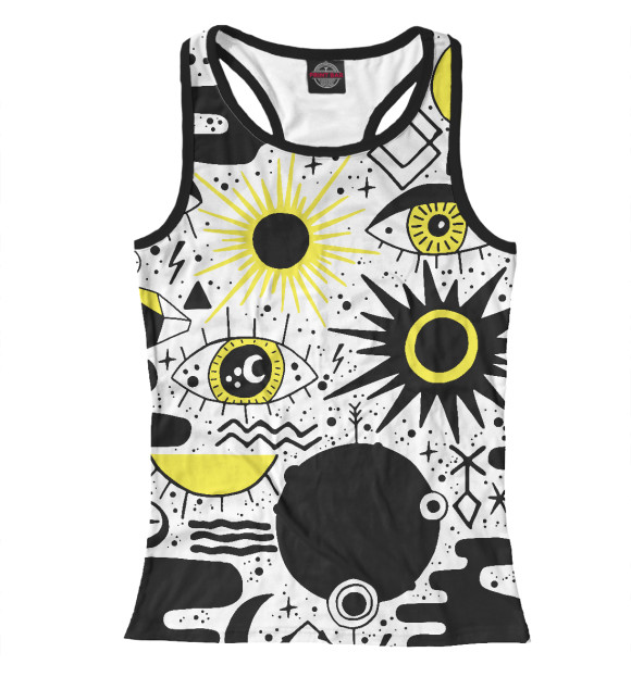 Женская майка-борцовка с изображением Психоделика цвета Белый