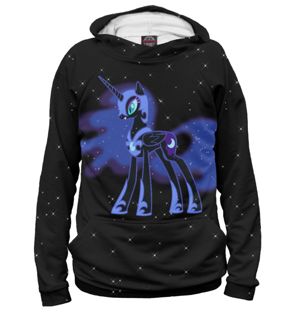 Женское худи с изображением Nightmare Moon цвета Белый