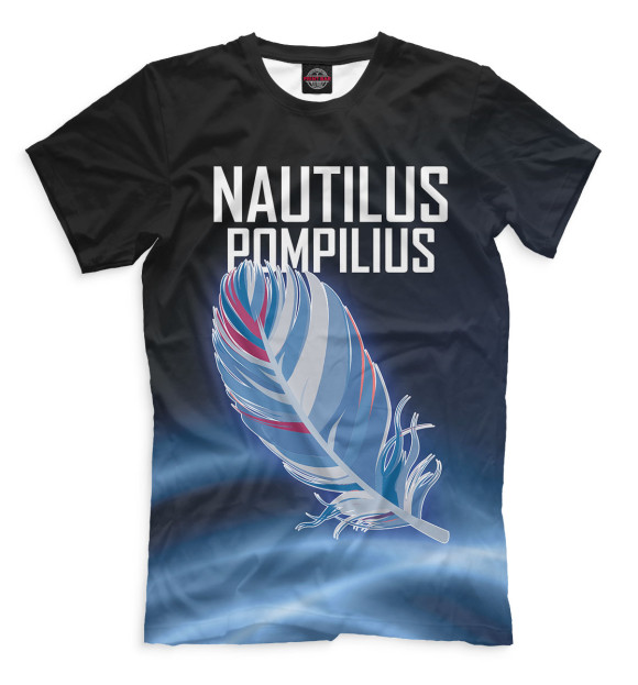 Мужская футболка с изображением Наутилус Помпилиус цвета Черный