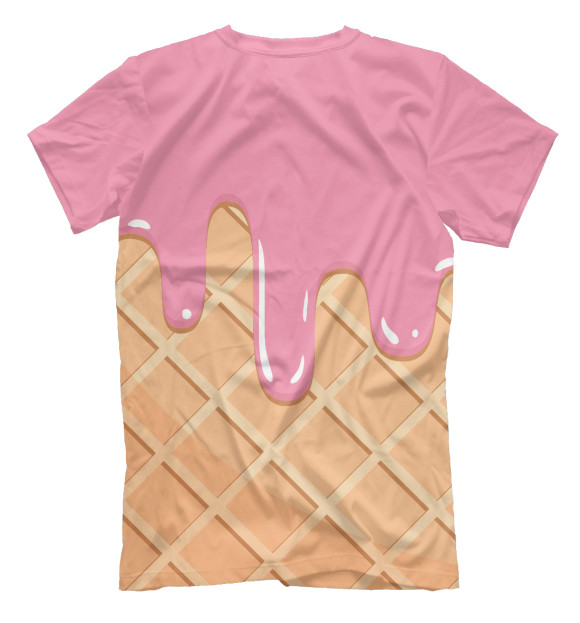 Мужская футболка с изображением Мороженое цвета Белый