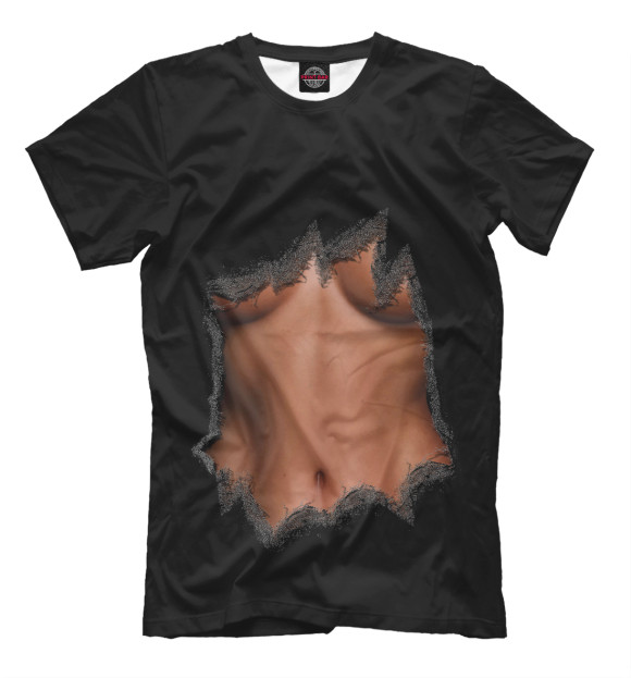 Мужская футболка с изображением Стройное тело цвета Черный