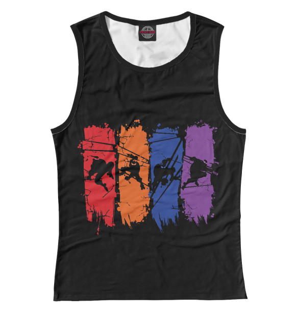 Майка для девочки с притом Turtles цвета Белый Майка для девочки с изображением Turtles цвета Белый