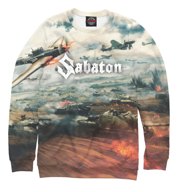 Женский свитшот с изображением Sabaton цвета Белый