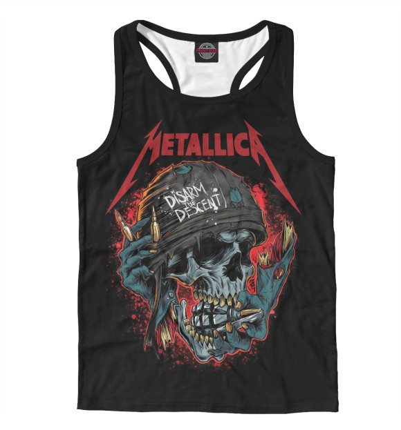 Мужская майка-борцовка с изображением Metallica цвета Белый