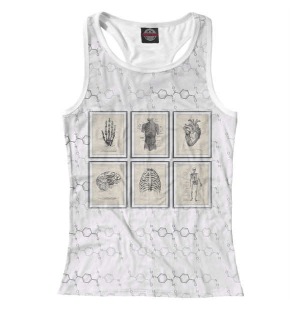 Женская майка-борцовка с изображением Medical Map цвета Белый