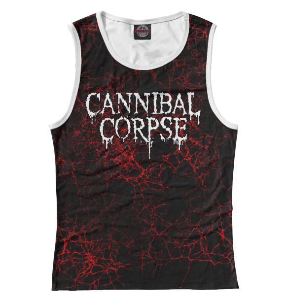 Женская майка с изображением Cannibal Corpse цвета Белый