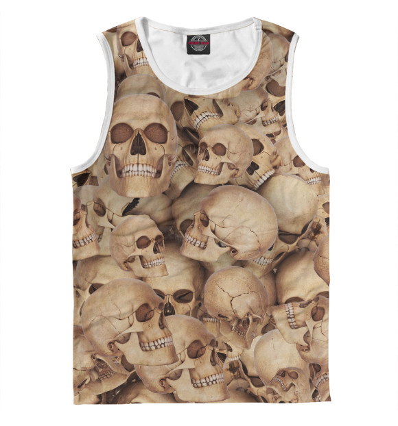 Мужская майка с изображением Death's head цвета Белый