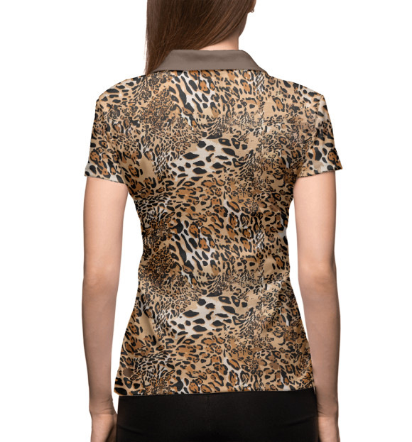 Женское поло с изображением Леопард цвета Белый