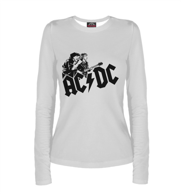 Женский лонгслив с изображением AC DC цвета Белый