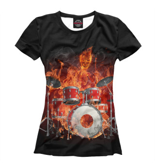 Женская футболка Музыка- огонь