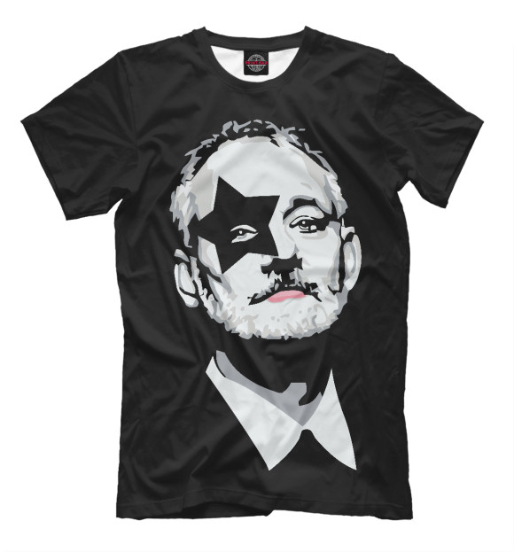 Мужская футболка с изображением Bill Murray Kiss цвета Черный