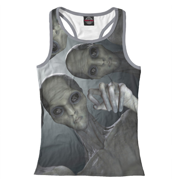 Женская майка-борцовка с изображением Они здесь цвета Белый