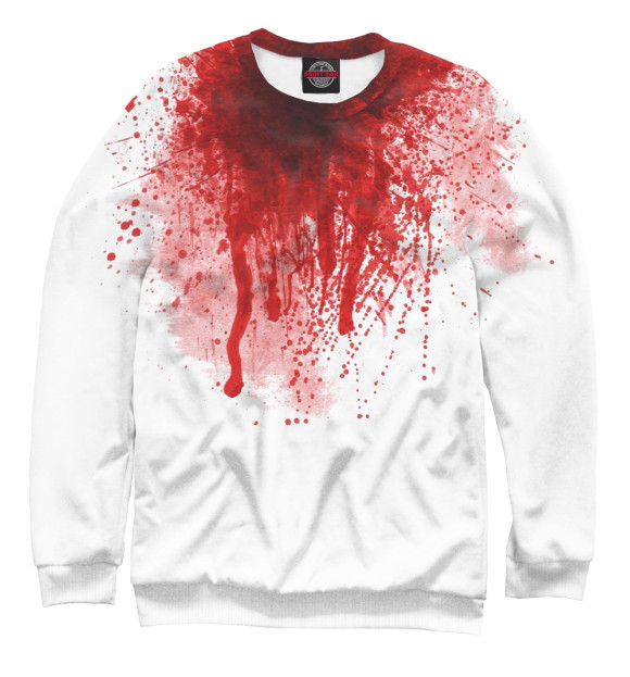 Мужской свитшот с изображением Кровь цвета Белый