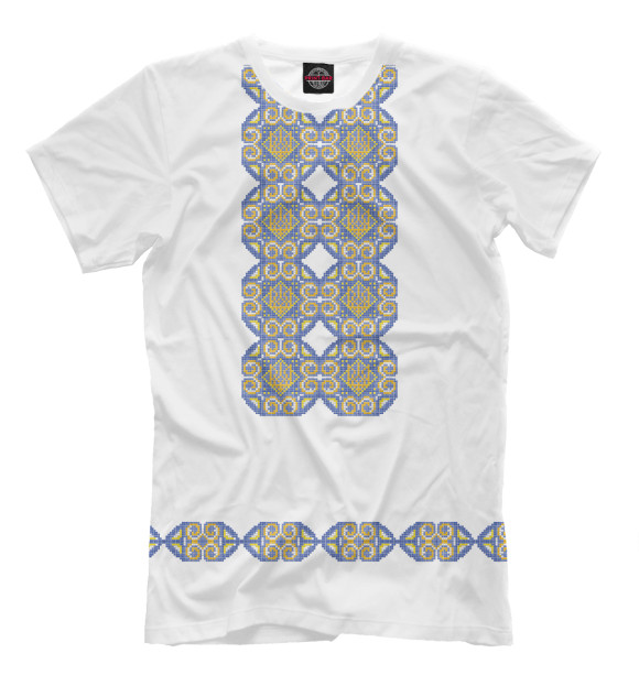 Футболка для мальчиков с изображением Вышивка цвета Молочно-белый