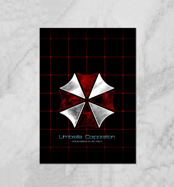 Плакат с изображением Umbrella Corporation цвета Белый
