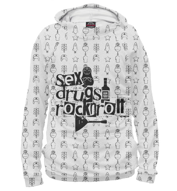 Мужское худи с изображением Russian Edition цвета Белый