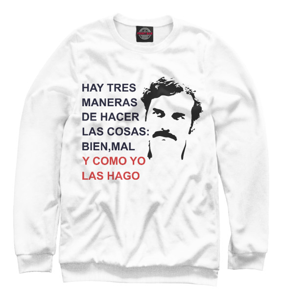 Свитшот для девочек с изображением Escobar цвета Белый