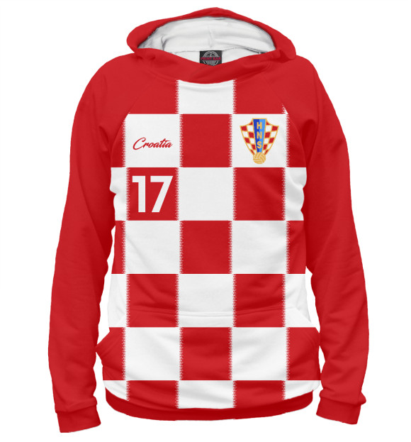 Худи для девочки с изображением Марио Манджукич - Сборная Хорватии цвета Белый