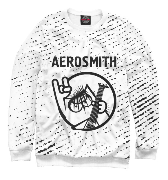 Мужской свитшот с изображением Aerosmith - Кот цвета Белый