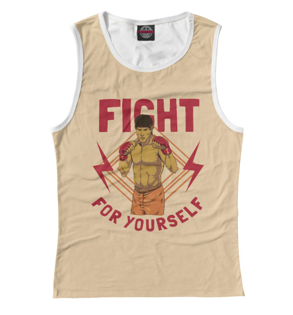 Майка для девочки с изображением FIGHT цвета Белый