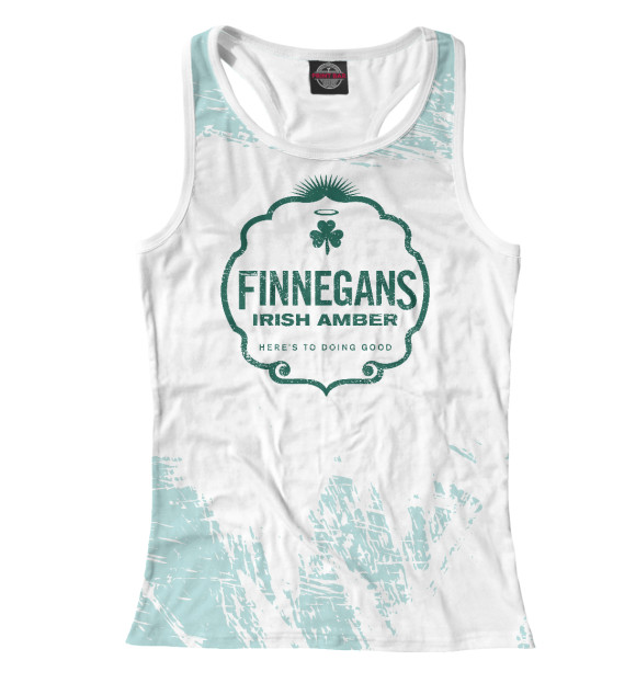 Женская майка-борцовка с изображением Finnegans Irish Amber Crest цвета Белый