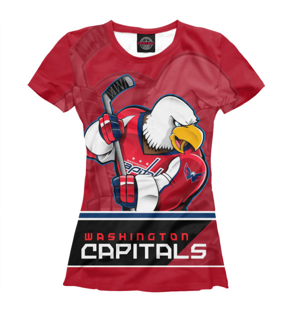 Женская футболка с изображением Washington Capitals цвета Белый