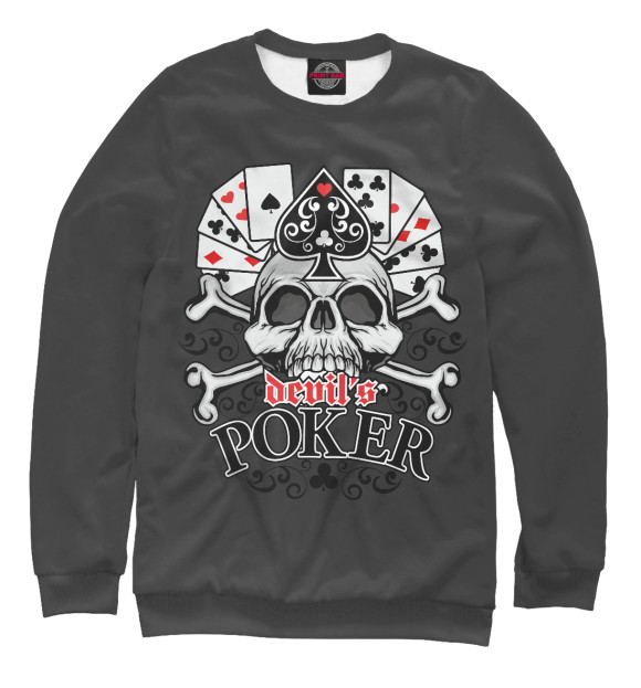 Свитшот для мальчиков с изображением Poker цвета Белый