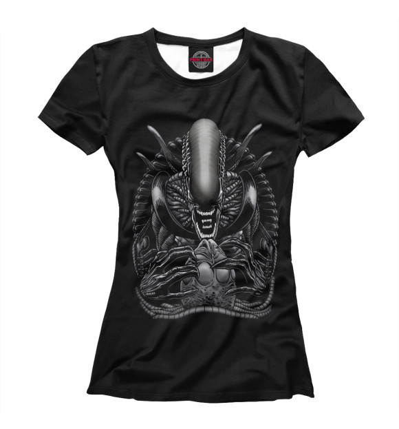Женская футболка с изображением Alien цвета Белый