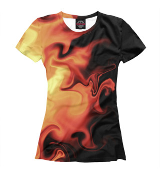 Женская футболка Пламя с боку