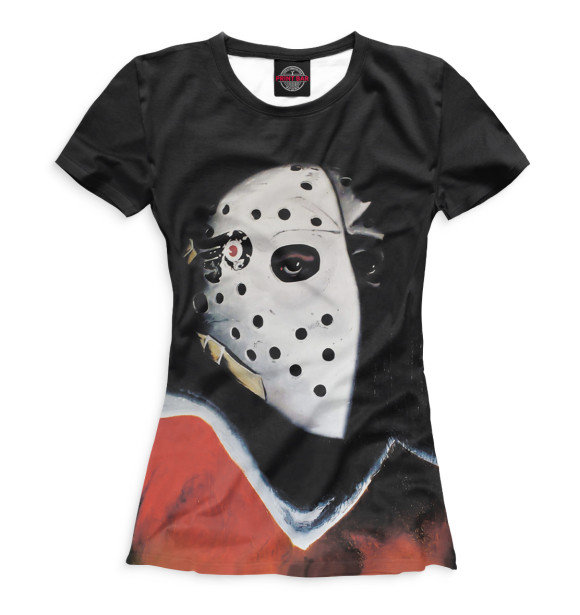 Женская футболка с изображением Хоккей цвета Белый