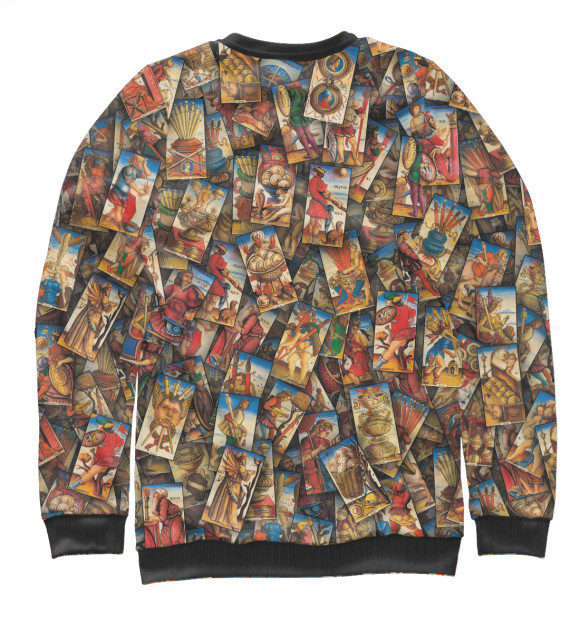 Мужской свитшот с изображением Карты Таро цвета Белый