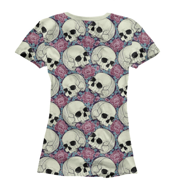 Женская футболка с изображением Skull Garden цвета Белый