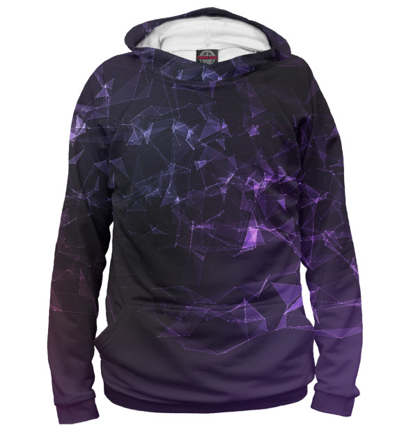 Мужское худи с изображением Фиолетовые созвездия цвета Белый