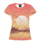 Женская футболка Восход на горами