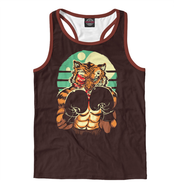 Мужская майка-борцовка с изображением Eye of the Tiger цвета Белый