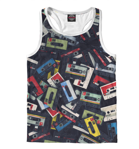 Мужская майка-борцовка с изображением Назад в 90е цвета Белый