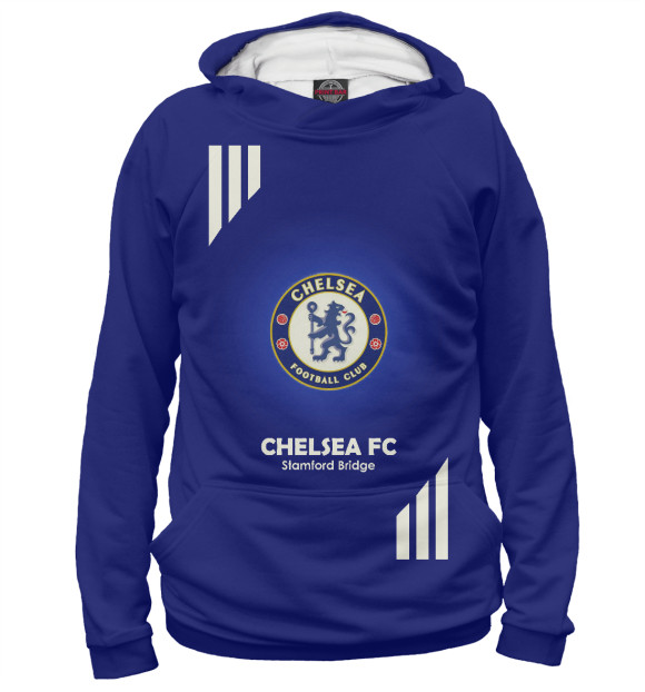 Женское худи с изображением FC Chelsea цвета Белый