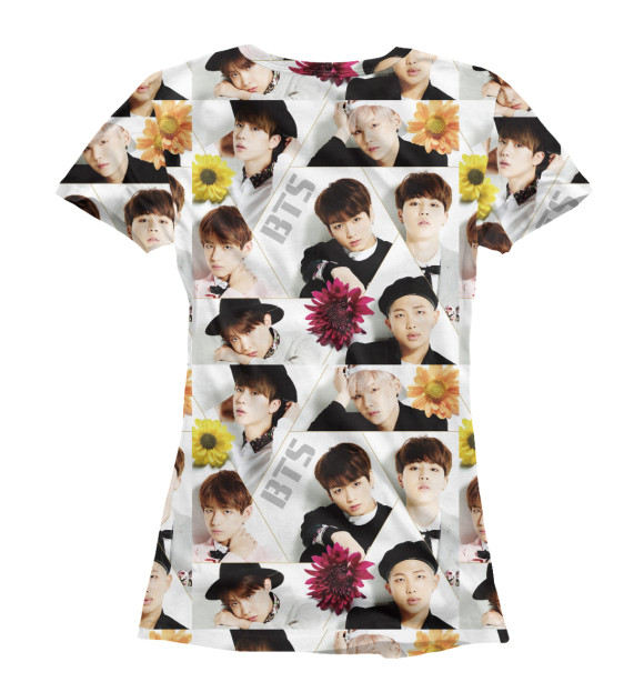 Женская футболка с изображением BTS цвета Белый