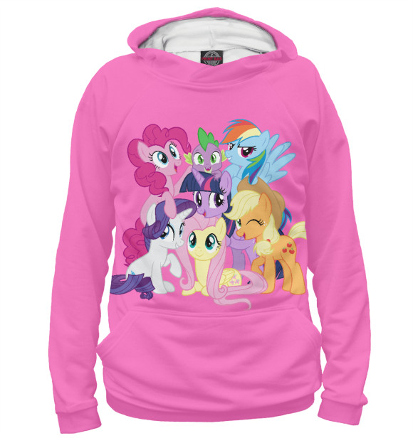 Мужское худи с притом Дружба цвета Белый Мужское худи с изображением Дружба цвета Белый