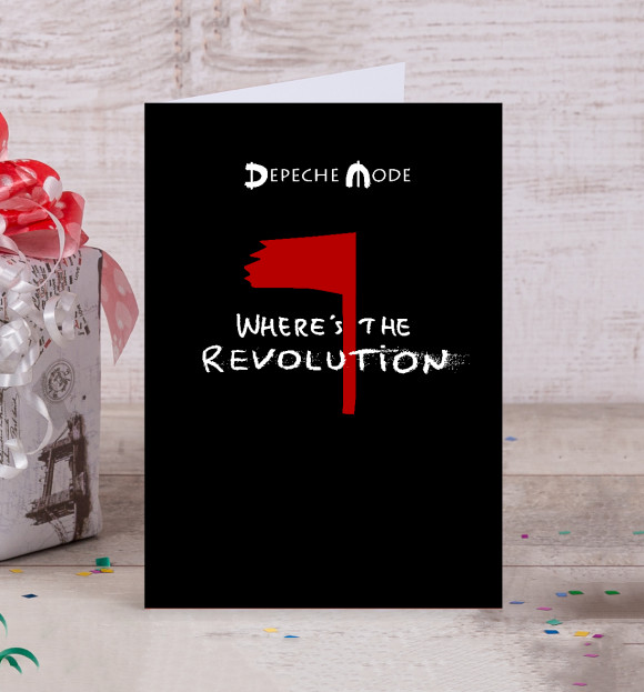 Открытка с изображением Where's the Revolution цвета Белый