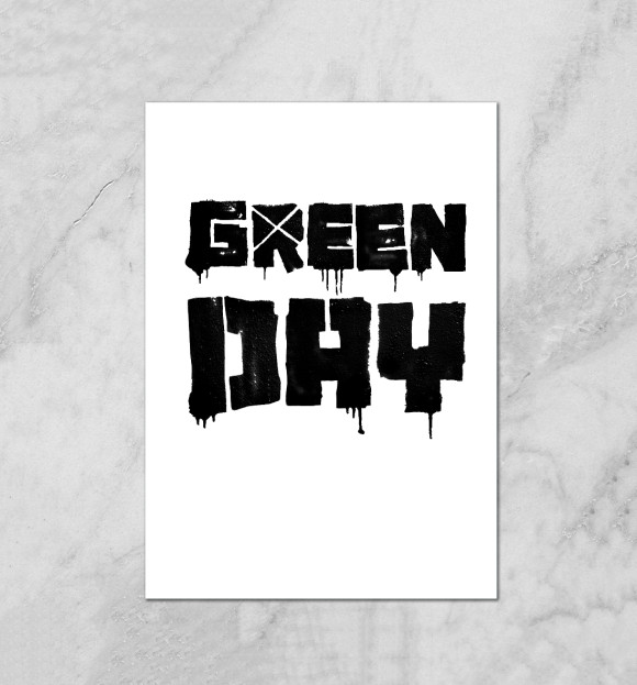 Плакат с притом Green Day цвета Белый Плакат с изображением Green Day цвета Белый
