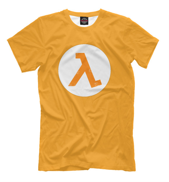 Мужская футболка с изображением Half-life - Лямбда цвета Оранжевый