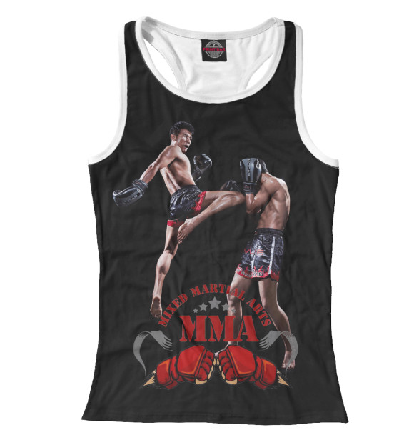 Женская майка-борцовка с изображением MMA цвета Белый