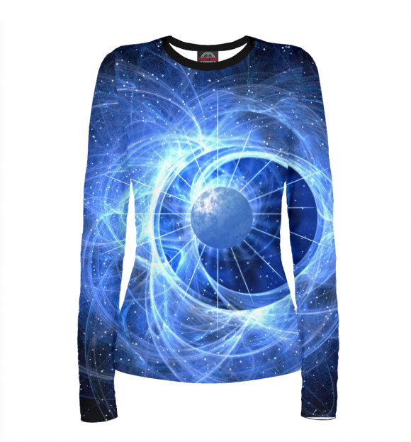 Женский лонгслив с изображением Энергия цвета Белый