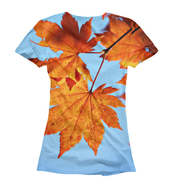 Женская футболка с изображением Осенние кленовые листья цвета Белый