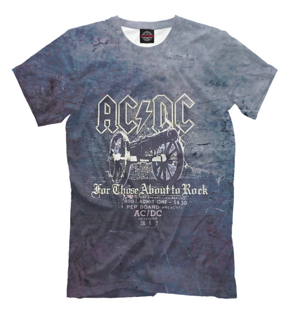 Мужская футболка с изображением AC/DC цвета Белый