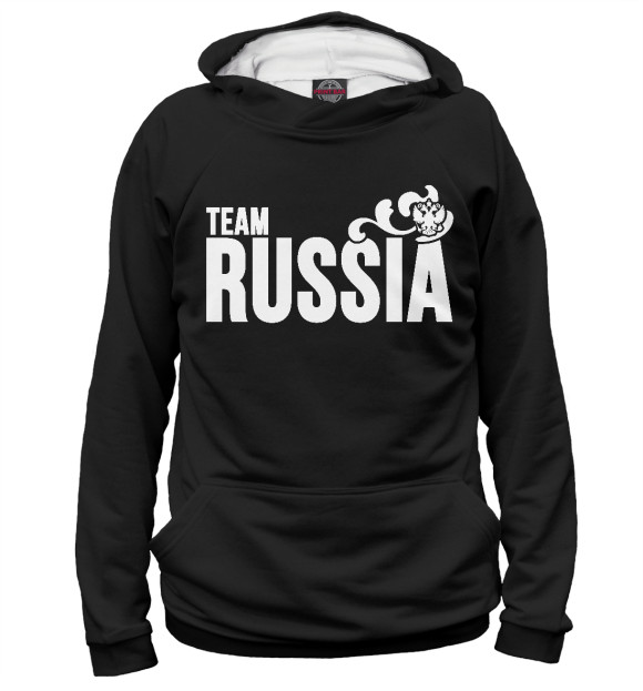Женское худи с изображением Team Russia цвета Белый