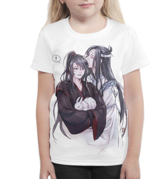 Футболка для девочек с изображением Магистр Дьявольского Культа цвета Белый