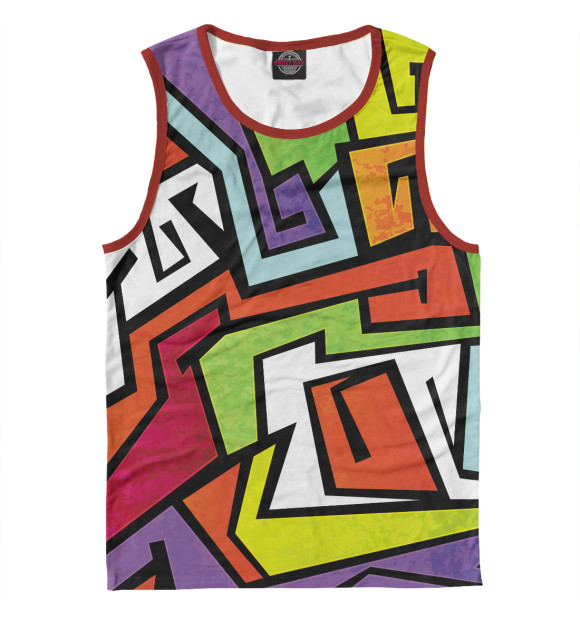 Мужская майка с изображением Graffiti цвета Белый
